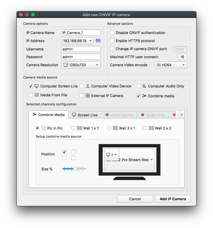 Pic in pic itvdesk ip camera