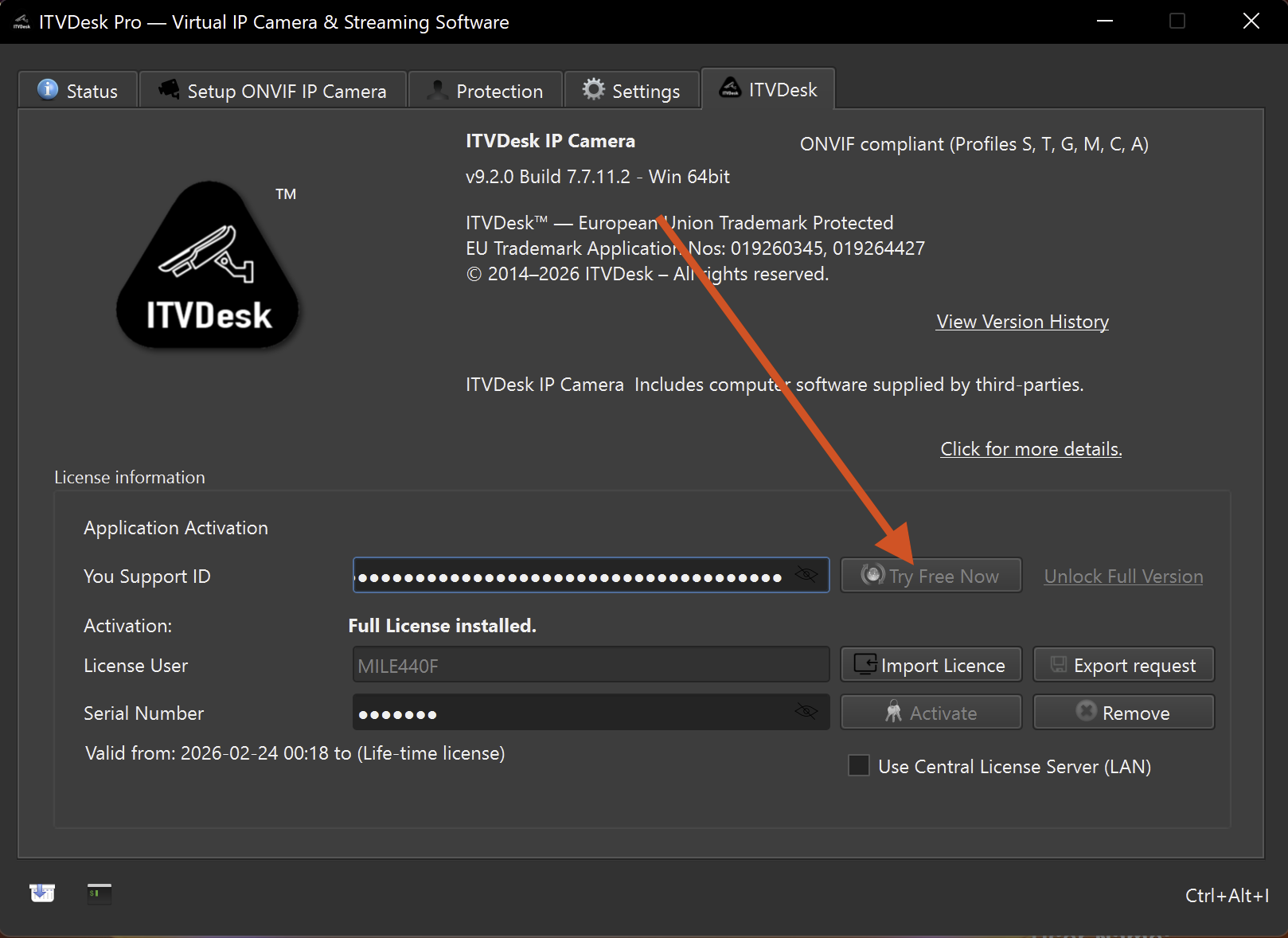 ITVDesk free trial activation screen