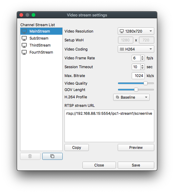 itvdesk onvif ip camera setup new video stream and remove it