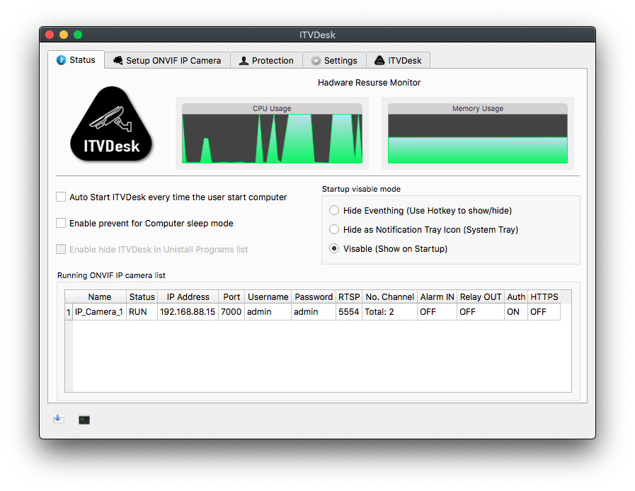itvdesk ip camera on mac osx front