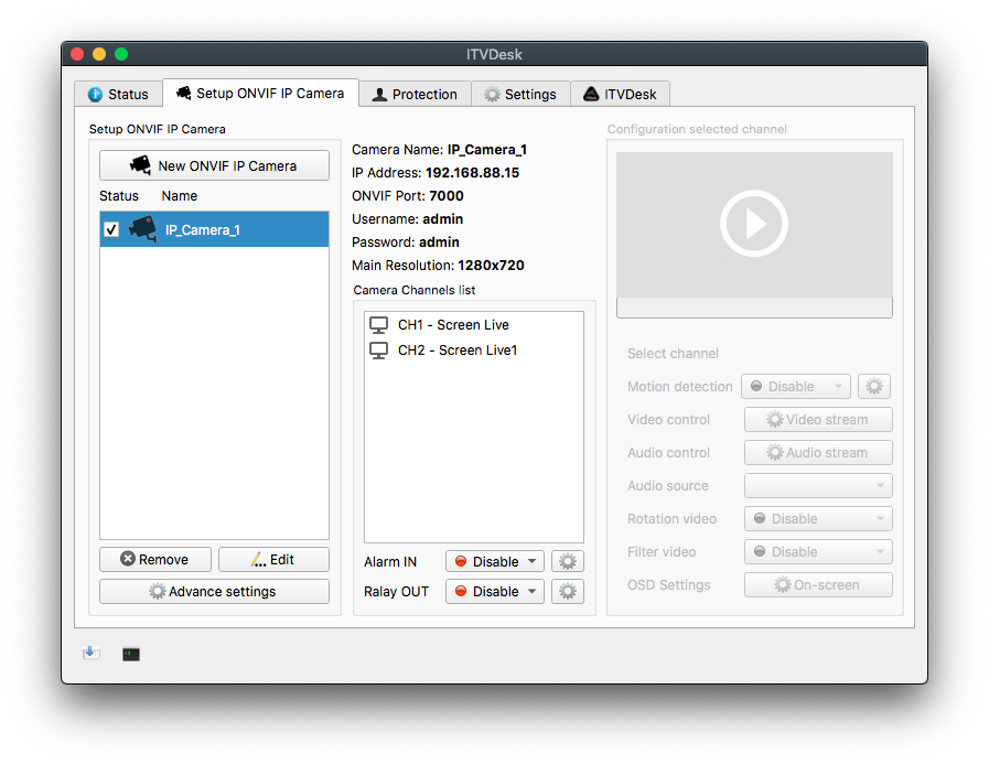itvdesk ip camera on mac osx setup